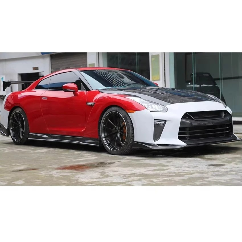 Top Secret Style Carbon Fiber Side Skirts For  GTR R35 Body Kit 2008-2019 Car Parts